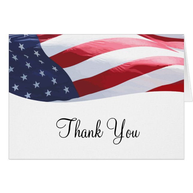 Patriotic American Business Thank You Cards (Front Horizontal)