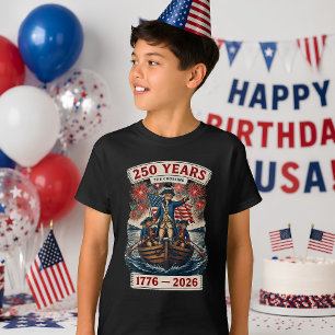Patriotic American Cat 250 Years 1776-2026 Kids T-Shirt