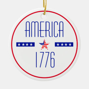 Patriotic American Ceramic Tree Decoration