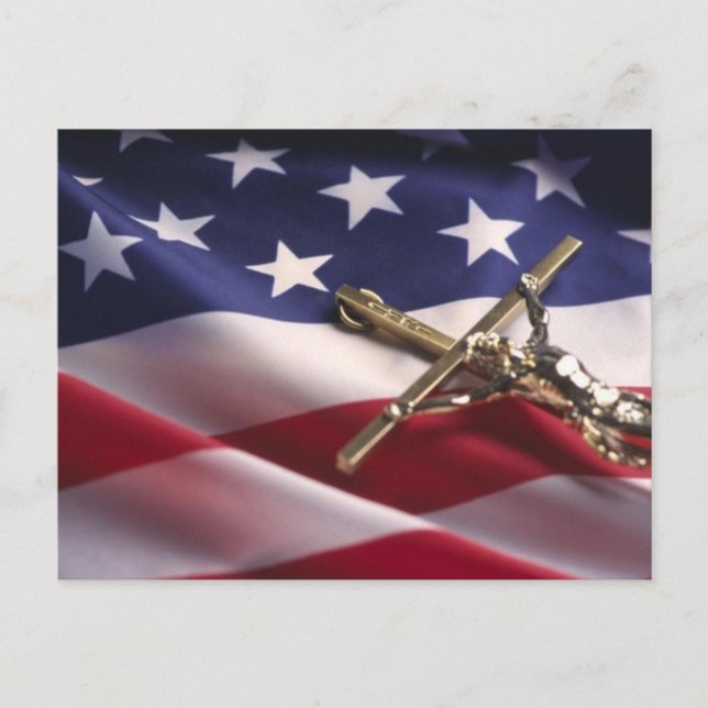 PATRIOTIC AMERICAN CHRISTIAN POSTCARD (Front)
