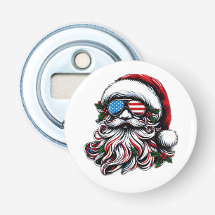 Patriotic/American Christmas Santa Bottle Opener