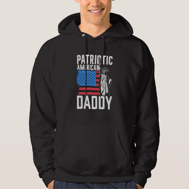 Patriotic American Daddy Usa America Us Patriot Da Hoodie (Front)