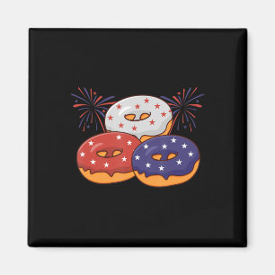Patriotic American Donut 4th of July Memorial Day  Magnet