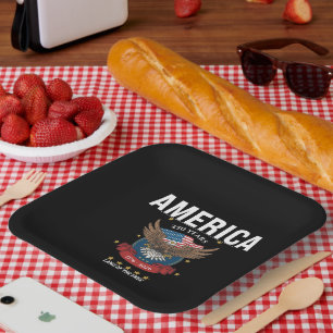 Patriotic American Eagle 1776–2026 America 250 Paper Plate