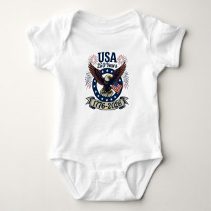 Patriotic American Eagle 250 Years 1776-2026 Baby Bodysuit