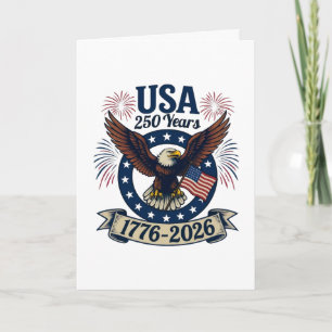 Patriotic American Eagle 250 Years 1776-2026 Card