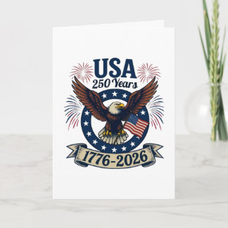Patriotic American Eagle 250 Years 1776-2026 Card
