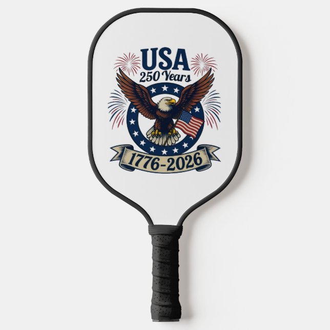 Patriotic American Eagle 250 Years 1776-2026 Pickleball Paddle (Front)
