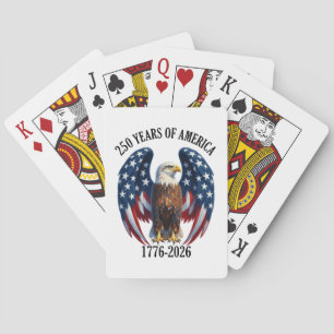 Patriotic American Eagle 250 Years 1776-2026 Playing Cards