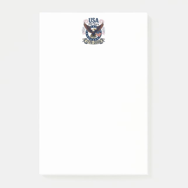 Patriotic American Eagle 250 Years 1776-2026 Post-it Notes (Front)
