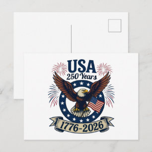 Patriotic American Eagle 250 Years 1776-2026 Postcard