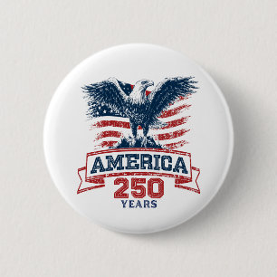 Patriotic American Eagle 250th Anniversary Fun 6 Cm Round Badge