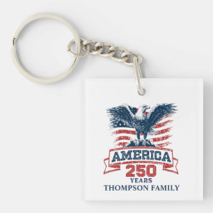 Patriotic American Eagle 250th Anniversary fun Key Ring