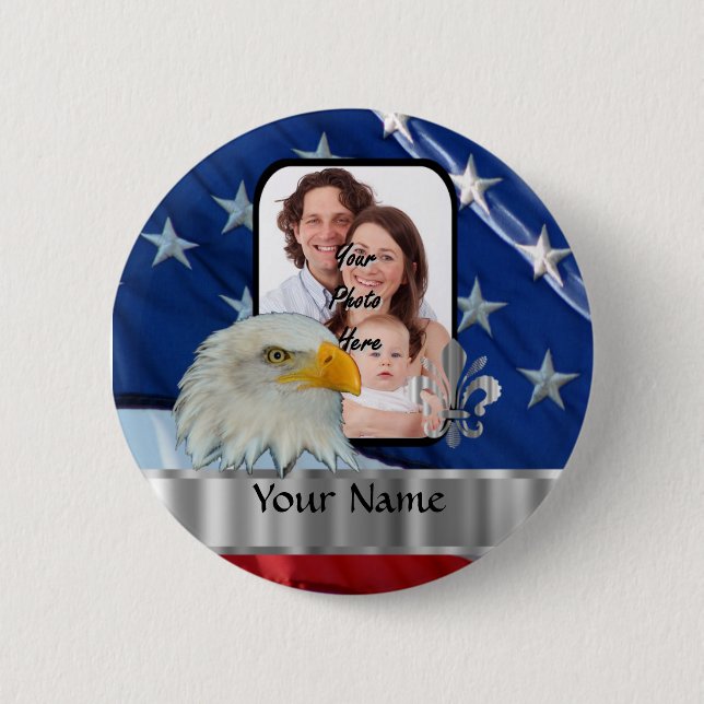 Patriotic American eagle 6 Cm Round Badge (Front)