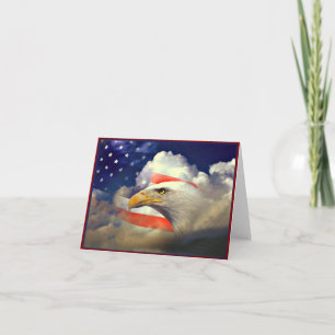 Patriotic American Eagle and Flag Card