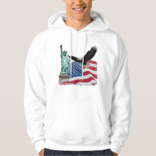 Patriotic American Eagle and Flag Design For Hoodie