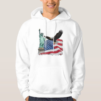 Patriotic American Eagle and Flag Design For Hoodie