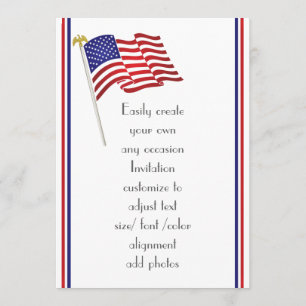 Patriotic American eagle and flag Invitation