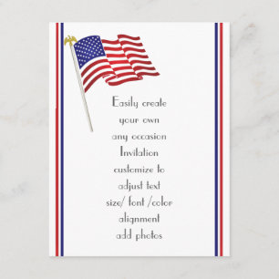 Patriotic American eagle and flag Invitation
