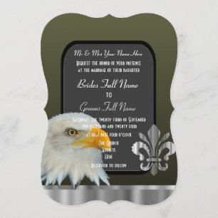 Patriotic American eagle army wedding Invitation