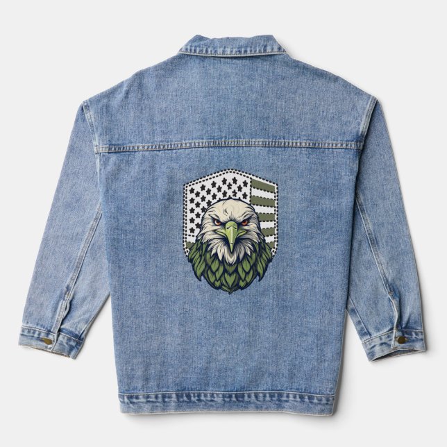 Patriotic American Eagle Denim Jacket (Back)