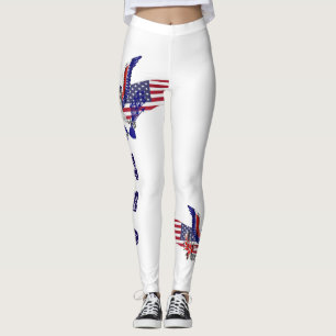 Patriotic American eagle, flag and shield Leggings