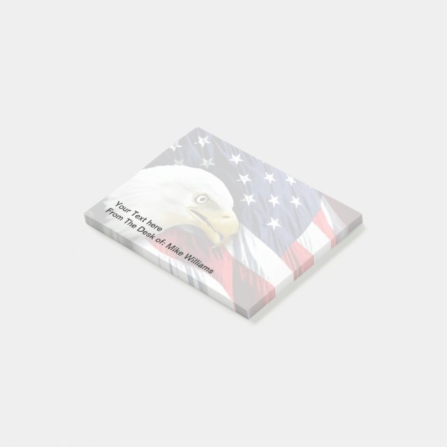 Patriotic American Eagle Flag Banner Post-it Notes (Angled)