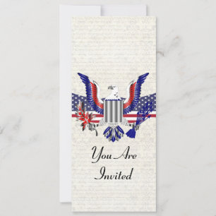 Patriotic American eagle & flag Invitation
