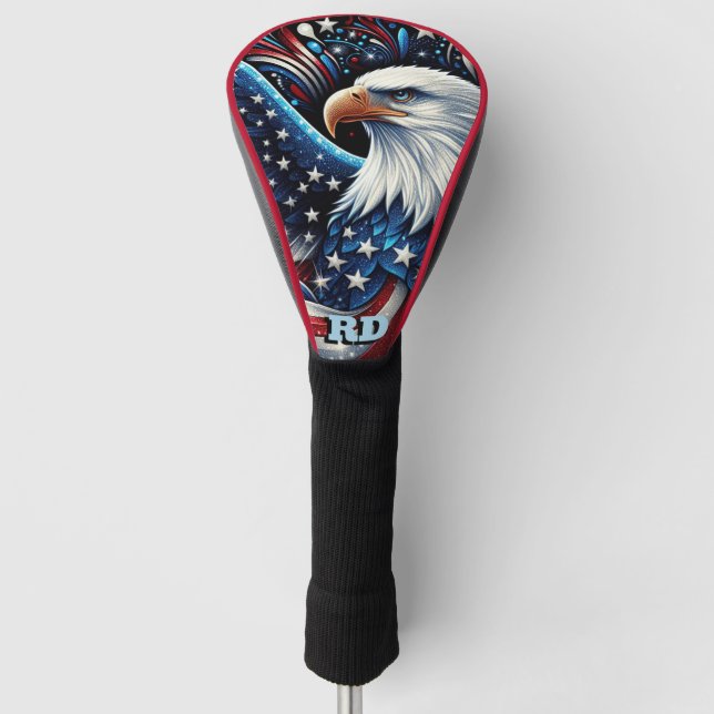 Patriotic American Eagle Golf Head Cover (Front)