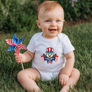 Patriotic American Eagle Happy 250th Anniversary Baby Bodysuit