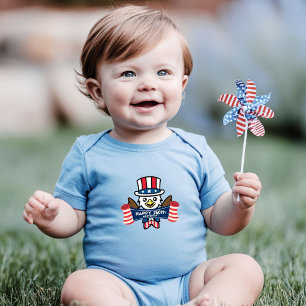 Patriotic American Eagle Happy 250th Anniversary Baby Bodysuit