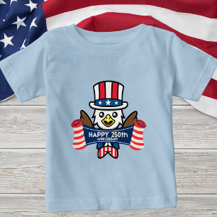 Patriotic American Eagle Happy 250th Anniversary Baby T-Shirt