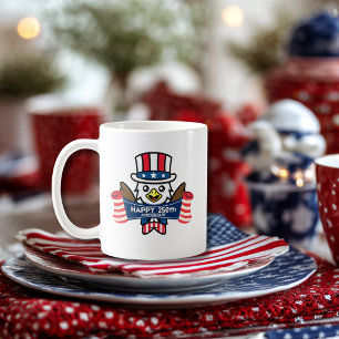 Patriotic American Eagle Happy 250th Anniversary Coffee Mug