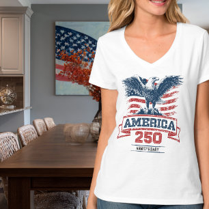 Patriotic American Eagle Happy 250th Anniversary T-Shirt