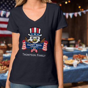 Patriotic American Eagle Happy 250th Anniversary T-Shirt
