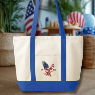 Patriotic American Eagle Happy 250th Anniversary Tote Bag