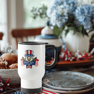 Patriotic American Eagle Happy 250th Anniversary Travel Mug