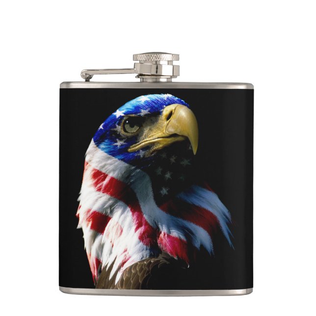 Patriotic American Eagle Hip Flask (Front)