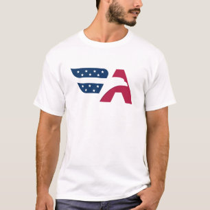 Patriotic American Eagle Letter A Flag T-Shirt