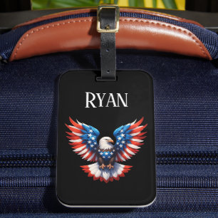 Patriotic American Eagle Luggage Tag