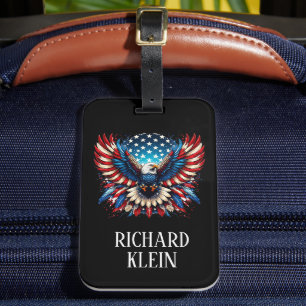 Patriotic American Eagle Luggage Tag