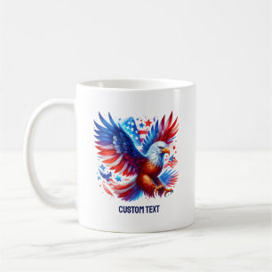 Patriotic American Eagle Red White Blue Coffee Mug