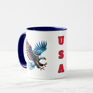 Patriotic American Eagle Red White Blue Mug