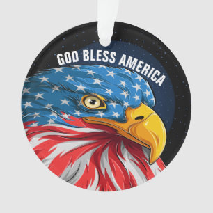 Patriotic American Eagle - See Back Ornament