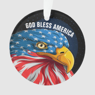 Patriotic American Eagle - See Back Ornament