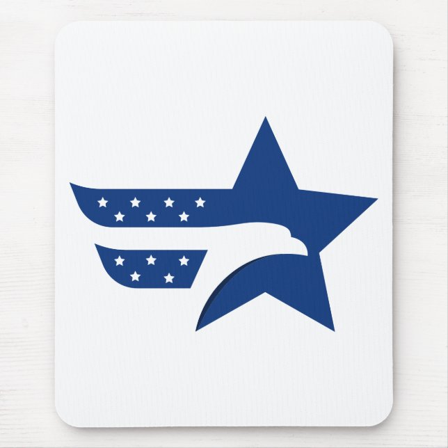Patriotic American Eagle Star Mouse Mat (Front)