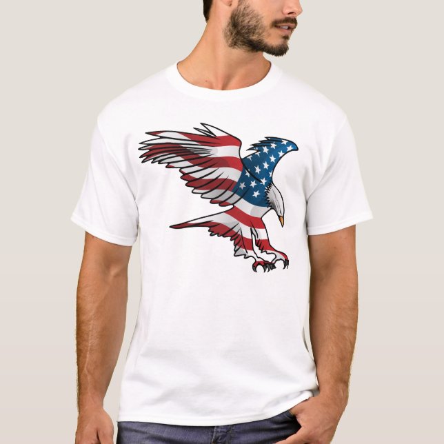 Patriotic American Eagle T-Shirt (Front)