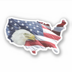 Patriotic American Eagle US Map Shape