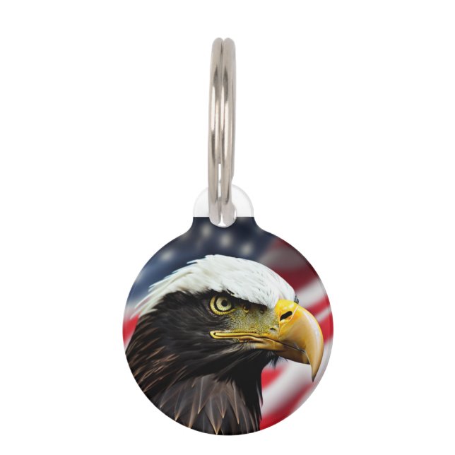 Patriotic/American/eagle/USA Round Pet Tag (Front)
