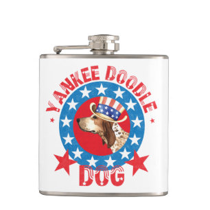 Patriotic American English Coonhound Hip Flask